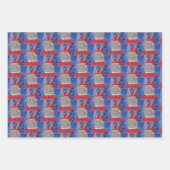 Schattige Kerstman Konijn Inpakpapier Vel (Voorkant 3)