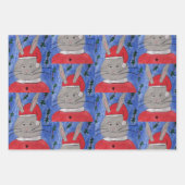 Schattige Kerstman Konijn Inpakpapier Vel (Voorkant 2)