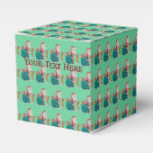 schattige kerstman met cadeaus en speelgoed in sac bedankdoosjes (Voorkant Zijde)