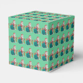 schattige kerstman met cadeaus en speelgoed in sac bedankdoosjes (Achterkant)