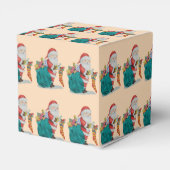 schattige kerstman met cadeaus en speelgoed in sac bedankdoosjes (Achterkant)