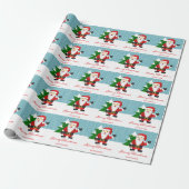 Schattige Kerstman met gepersonaliseerde tekst Ker Cadeaupapier (Uitgerold)