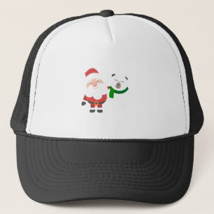 Schattige kerstman met polair Beer Trucker Pet