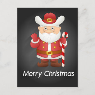 Schattige Kerstman Met Suikerstok Ansichtkaart Feestdagenkaart