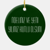 Schattige kerstman met vlag van Turkije Keramisch Ornament (Achterkant)