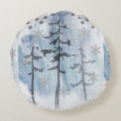 Schattige Kerstman & mevrouw Claus Prettig kerstfe Rond Kussen (Achterkant)