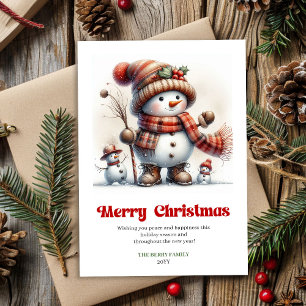 Schattige Kerstman minimalistische kinderkaart Feestdagenkaart