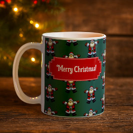 Schattige Kerstman Prettig Kerstfeest! Kerstman Pa Koffiemok