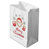 Schattige Kerstman Prettig Kerstfeest Medium Cadeauzakje (Voorkant Gekanteld)