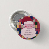 Schattige Kerstman Prettig Kerstfeest Ronde Button 3,2 Cm (Voorkant /achterkant)