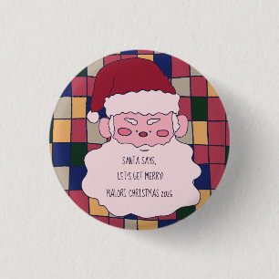 Schattige Kerstman Prettig Kerstfeest Ronde Button 3,2 Cm