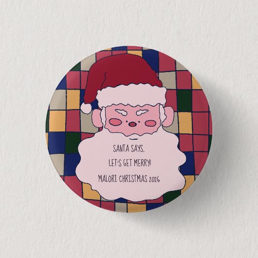 Schattige Kerstman Prettig Kerstfeest Ronde Button 3,2 Cm (Voorkant)