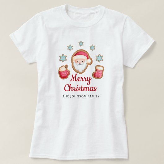 Schattige Kerstman Prettig Kerstfeest T-shirt (Design voorkant)