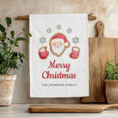 Schattige Kerstman Prettig Kerstfeest Theedoek