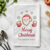 Schattige Kerstman Prettig Kerstfeest Theedoek