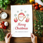 Schattige Kerstman Prettig Kerstfeest Theedoek