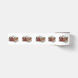 Schattige Kerstman reist per trein getrokken aan d Grosgrain Lint