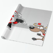 Schattige kerstman, rendier cadeaupapier (Uitgerold)