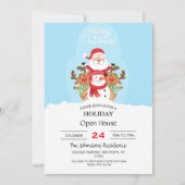 Schattige Kerstman, rendieren en sneeuwman         Kaart (Voorkant)