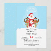 Schattige Kerstman, rendieren en sneeuwman         Kaart (Voorkant / Achterkant)