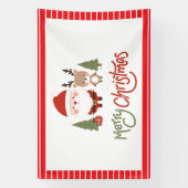 Schattige Kerstman & Rendieren Spandoek (Verticaal)
