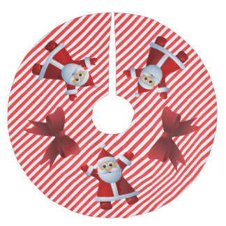 Schattige kerstman rode strikken vrolijk kerstfees kerstboom rok