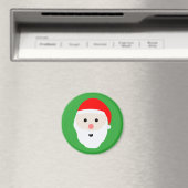 Schattige kerstman ronde magneet (Insitu (Vaatwasser))