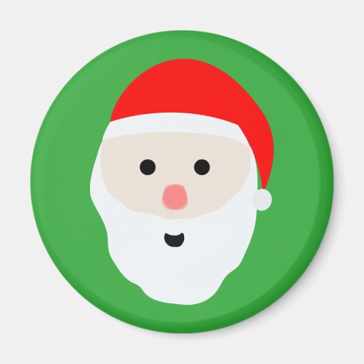 Schattige kerstman ronde magneet (Voorkant)