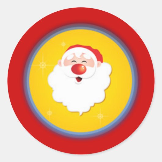 Schattige Kerstman Ronde Sticker (Voorkant)