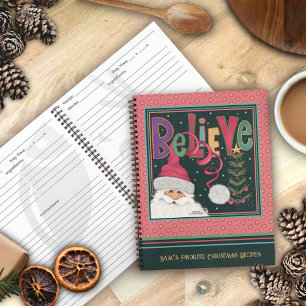 Schattige kerstman roze meisjesrecept notitieboek