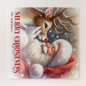 Schattige kerstman Rudolph Kerstvakantie   Legpuzzel (Horizontaal)