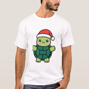 Schattige Kerstman Schildpad Kerstmis T-shirt
