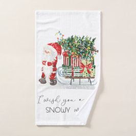 Schattige kerstman, slee, cadeaus bad handdoek