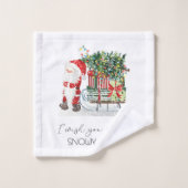 Schattige kerstman, slee, cadeaus  bad handdoek (Wasdoekje)