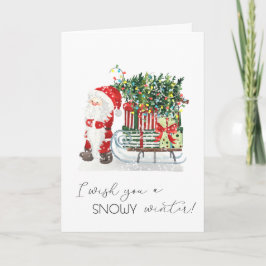 Schattige kerstman, slee, cadeaus feestdagen kaart