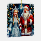 🎅 Schattige Kerstman Sneeuw Kerstmis ❄️ Keramisch Ornament (Rechts)