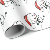 Schattige Kerstman Sneeuwman Cadeaupapier (Rol Hoek)