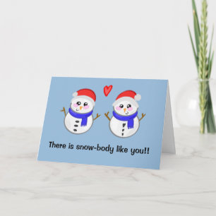 Schattige Kerstman sneeuwman grap Kaart
