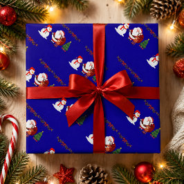 Schattige Kerstman Sneeuwman & Rendier Kerstcadeau Cadeaupapier