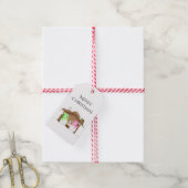 Schattige Kerstman Sneeuwpop Kribbe Cadeaulabel (Met Touw)
