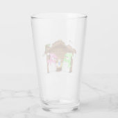 Schattige Kerstman Sneeuwpop Kribbe Glas (Achterkant)