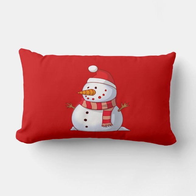 Schattige Kerstman Sneeuwpop Kussen (Voorkant)