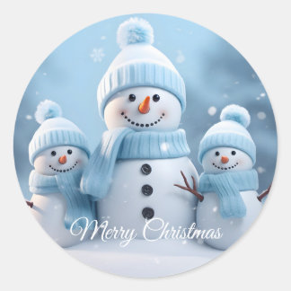 Schattige Kerstman Sneeuwpop Sticker