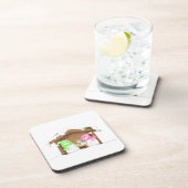 Schattige Kerstman Sneeuwpopcoaster Bier Onderzetter (Rechterzijde)