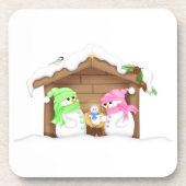 Schattige Kerstman Sneeuwpopcoaster Bier Onderzetter (Voorkant)