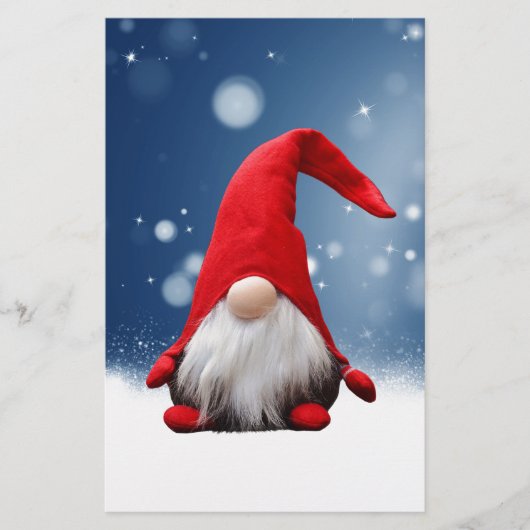Schattige Kerstman Sneeuwsterren Briefpapier (Voorkant)