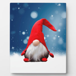 Schattige Kerstman Sneeuwsterren Fotoplaat