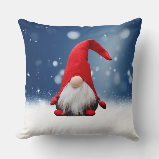 Schattige Kerstman Sneeuwsterren Kussen (Voorkant)