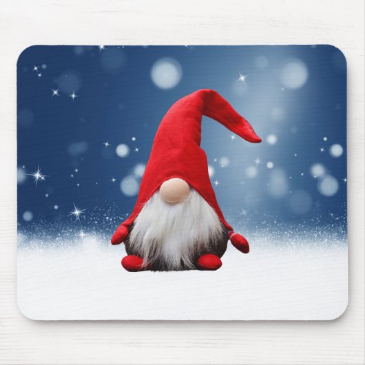 Schattige Kerstman Sneeuwsterren Muismat (Voorkant)