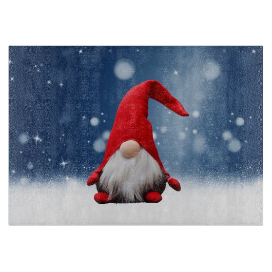 Schattige Kerstman Sneeuwsterren Snijplank (Voorkant)